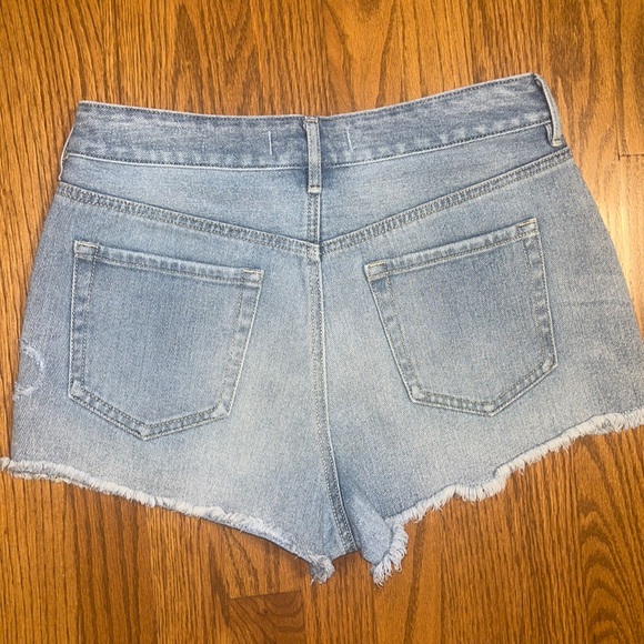High Rise Distressed Denim Shorts - Picture 9 of 16
